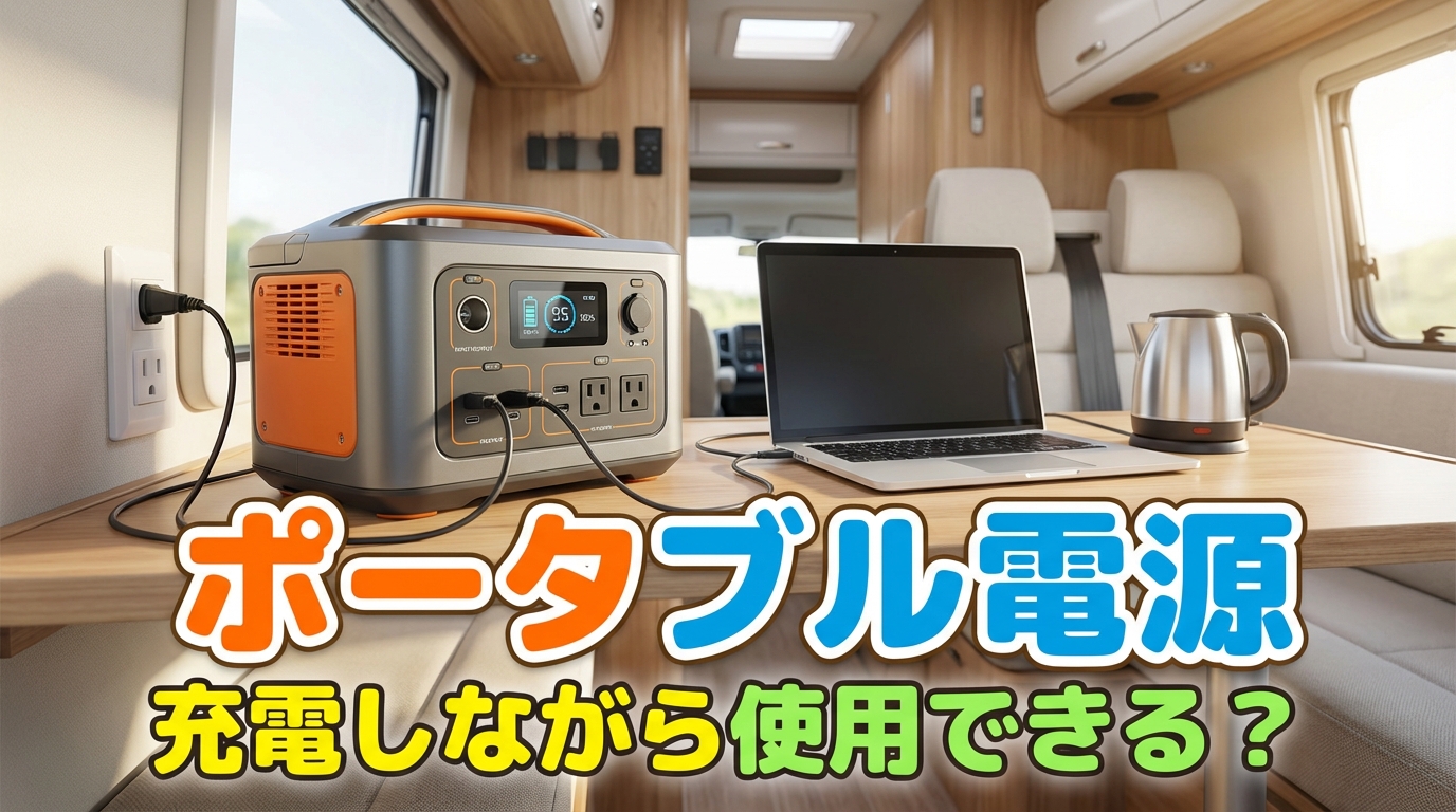 ポータブル電源充電しながら使用できる？