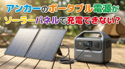 アンカーのポータブル電源がソーラーパネルで充電できない？