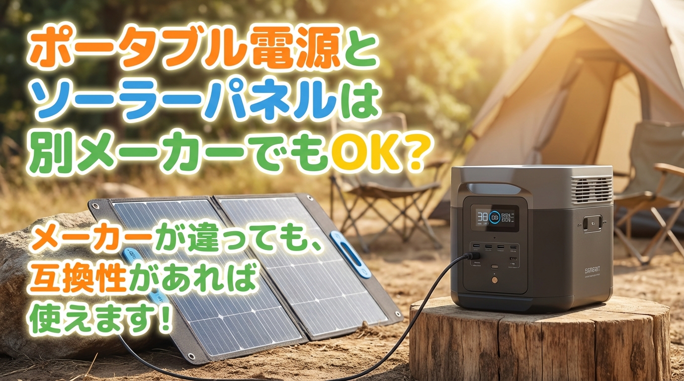 ポータブル電源とソーラーパネルは別メーカーでもOK？