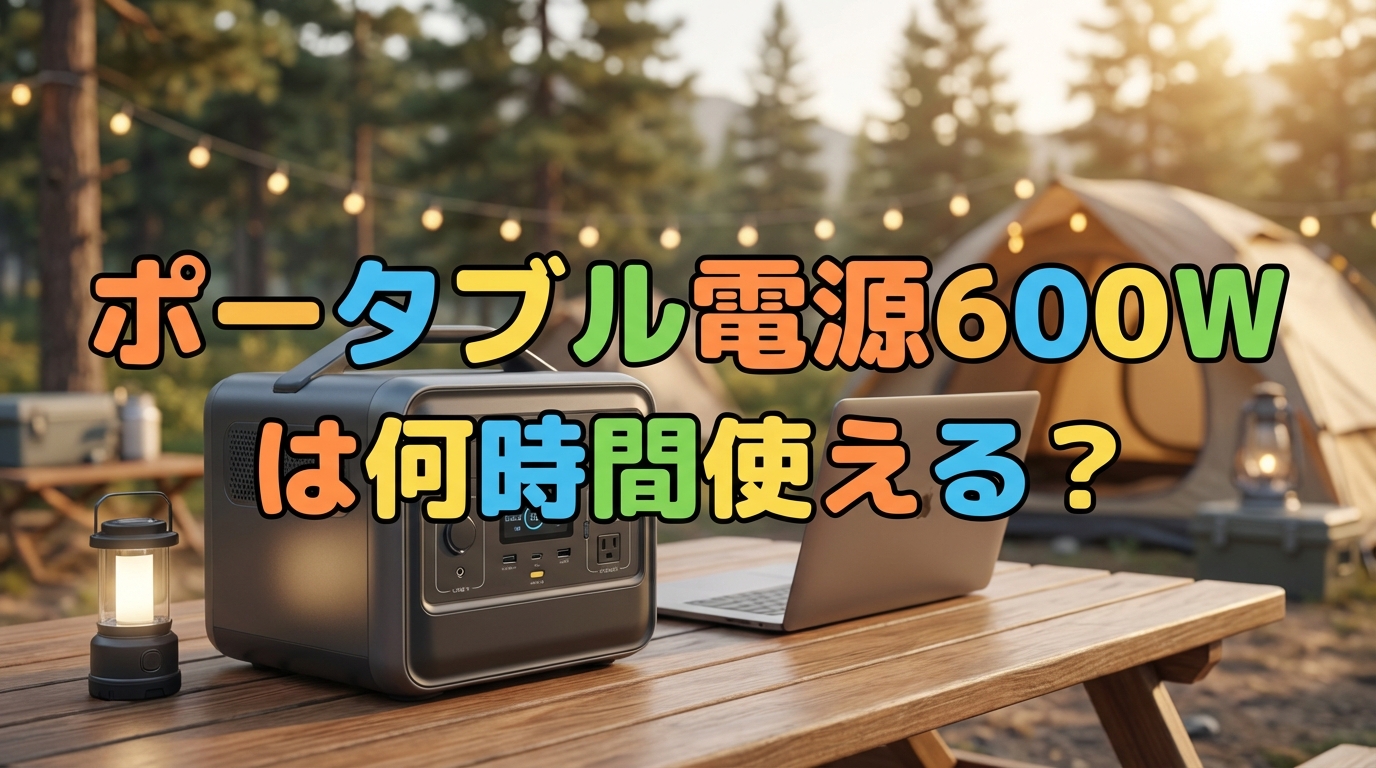 ポータブル電源600Wは何時間使える?