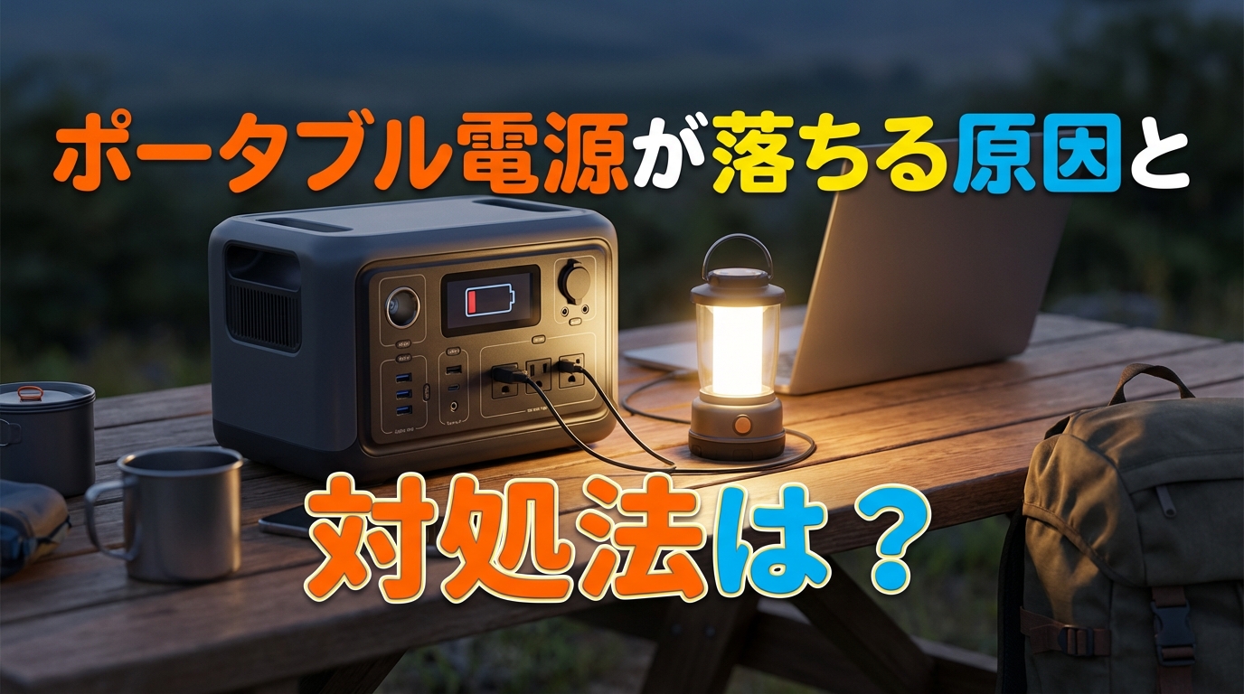 ポータブル電源が落ちる原因と対処法は？