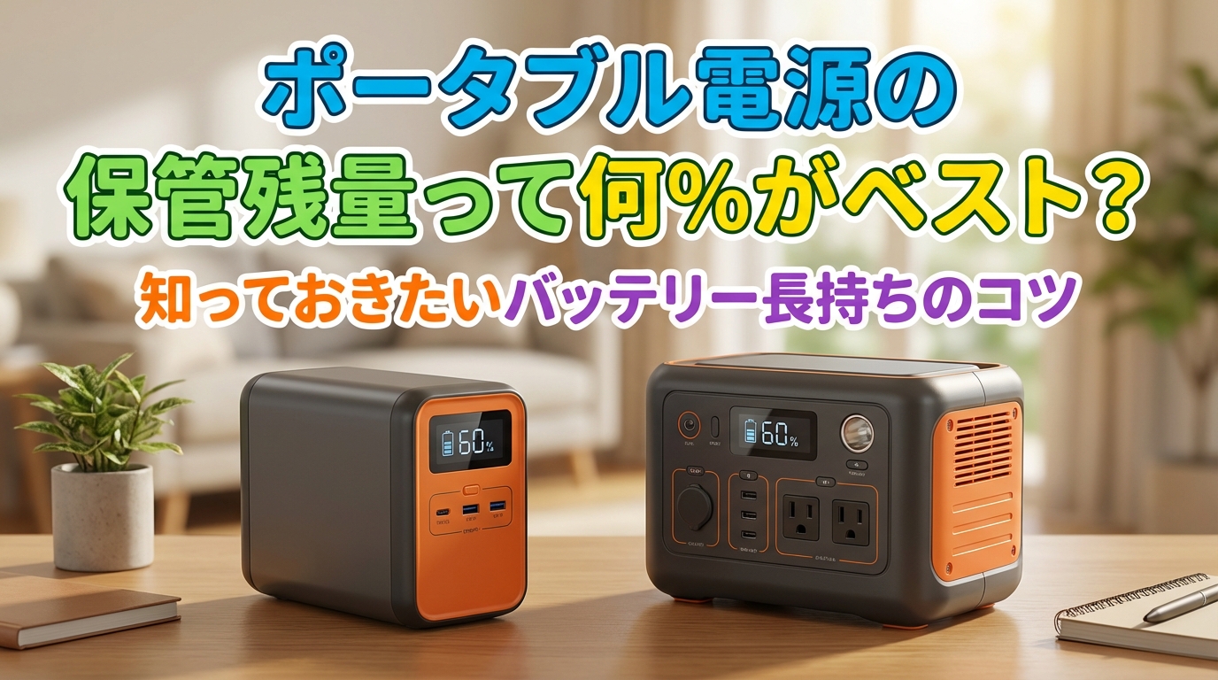 ポータブル電源の保管残量って何％がベスト？