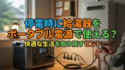停電時に給湯器をポータブル電源で使える？