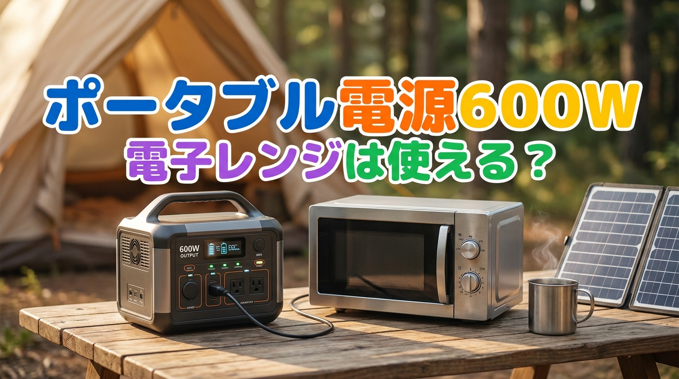 ポータブル電源600Wで電子レンジは使える?