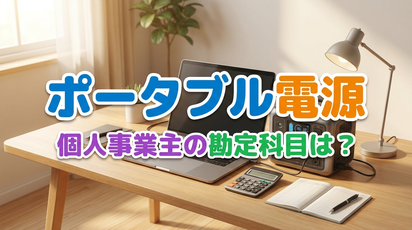 ポータブル電源個人事業主の勘定科目は？