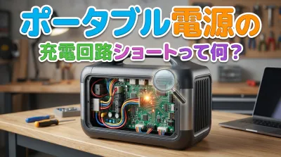 ポータブル電源の充電回路ショートって何？