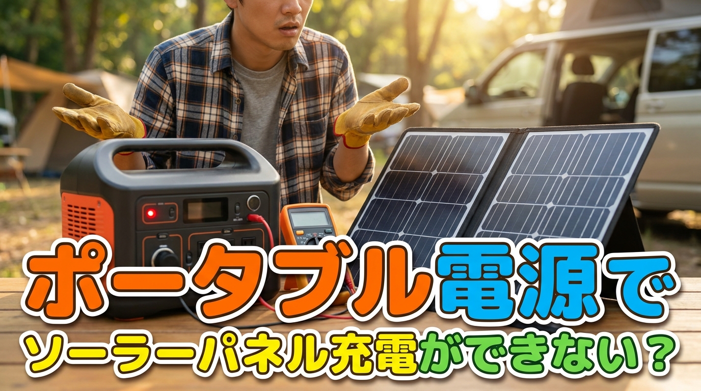 ポータブル電源でソーラーパネル充電ができない？