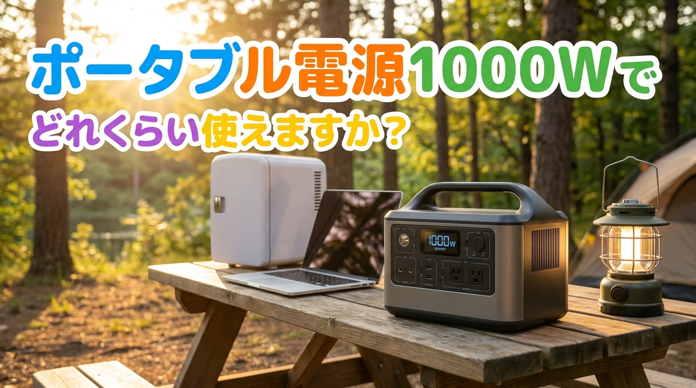 ポータブル電源1000Wでどれくらい使えますか？