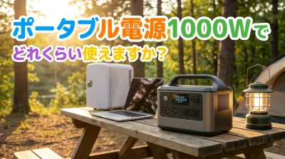 ポータブル電源1000Wでどれくらい使えますか？