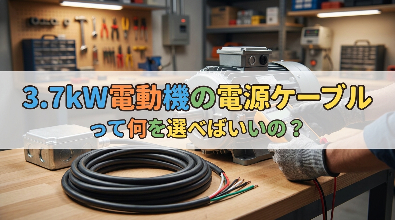 3.7kw電動機の電源ケーブルって何を選べばいいの?