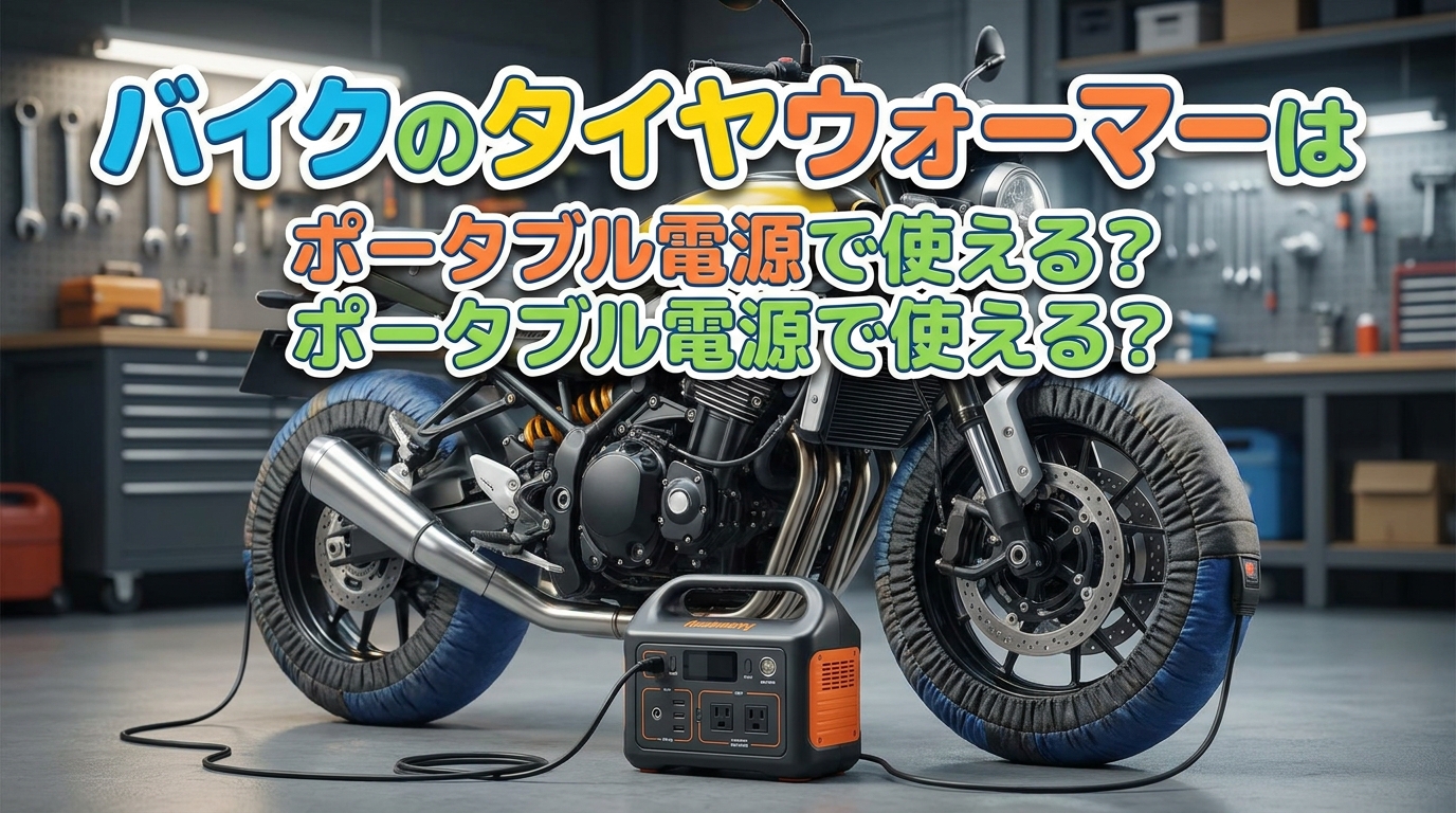 バイクのタイヤウォーマーはポータブル電源で使える？