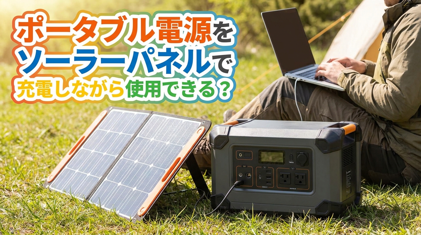 ポータブル電源をソーラーパネルで充電しながら使用できる？