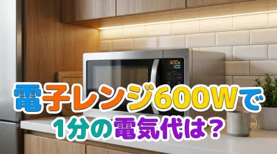 電子レンジ600Wで1分の電気代は？