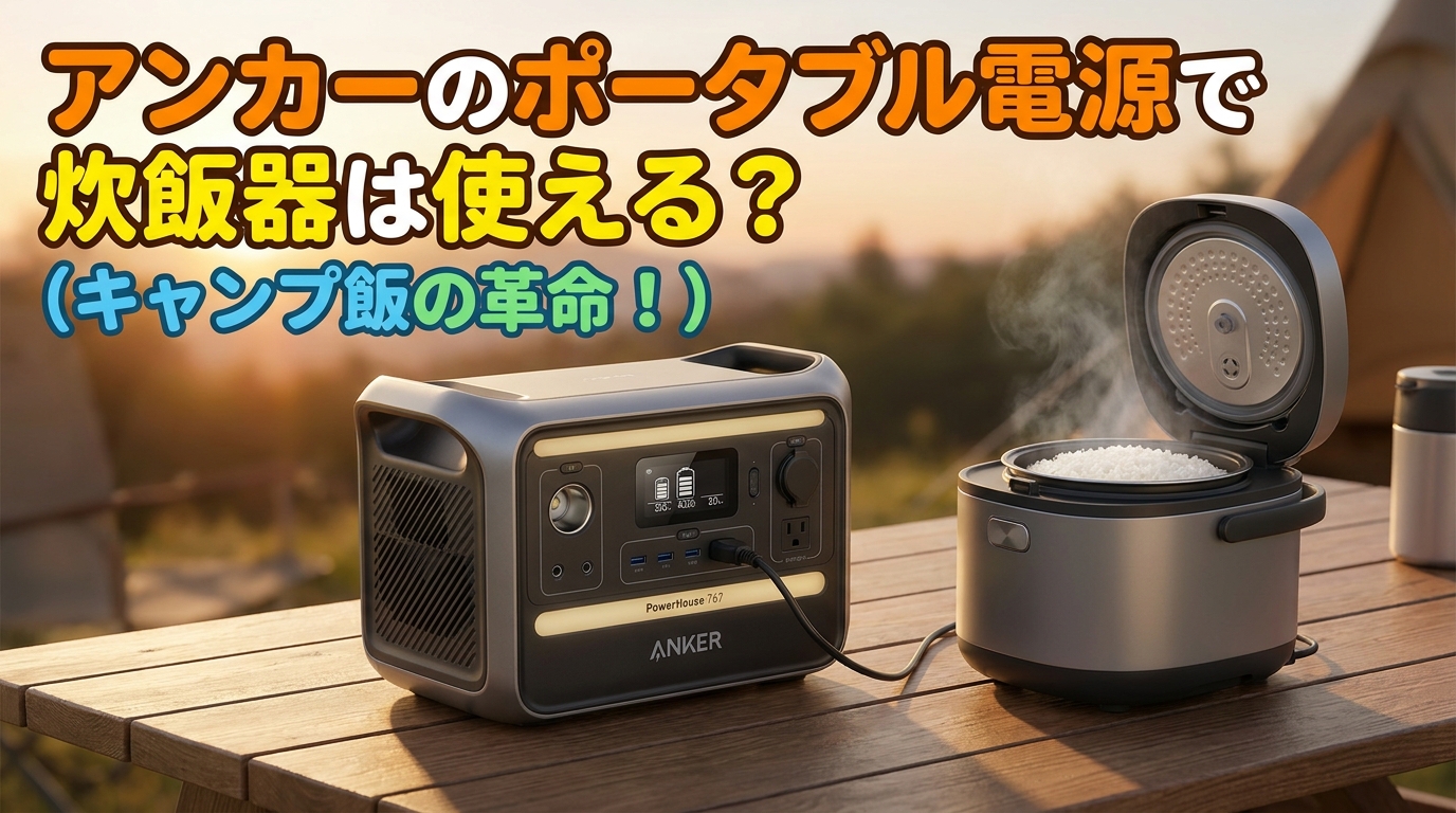 アンカーのポータブル電源で炊飯器は使える？