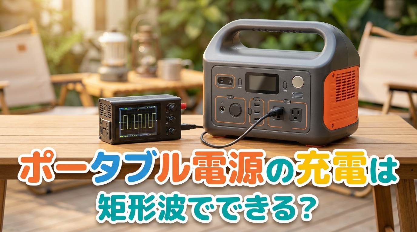 ポータブル電源の充電は矩形波でできる？