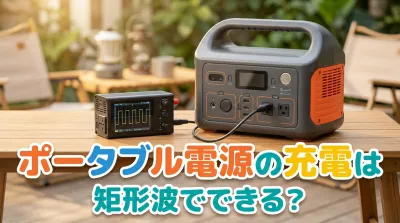 ポータブル電源の充電は矩形波でできる？
