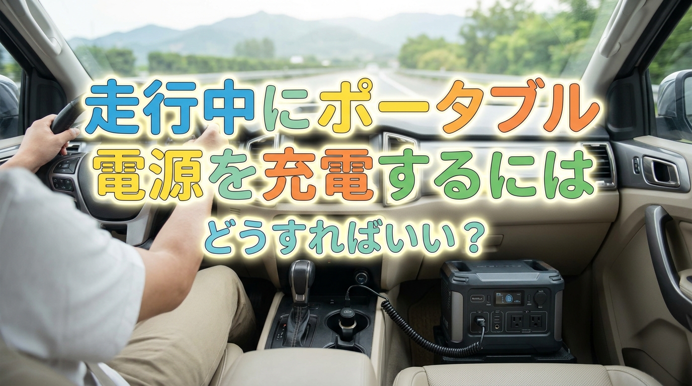 走行中にポータブル電源を充電するにはどうすればいい？