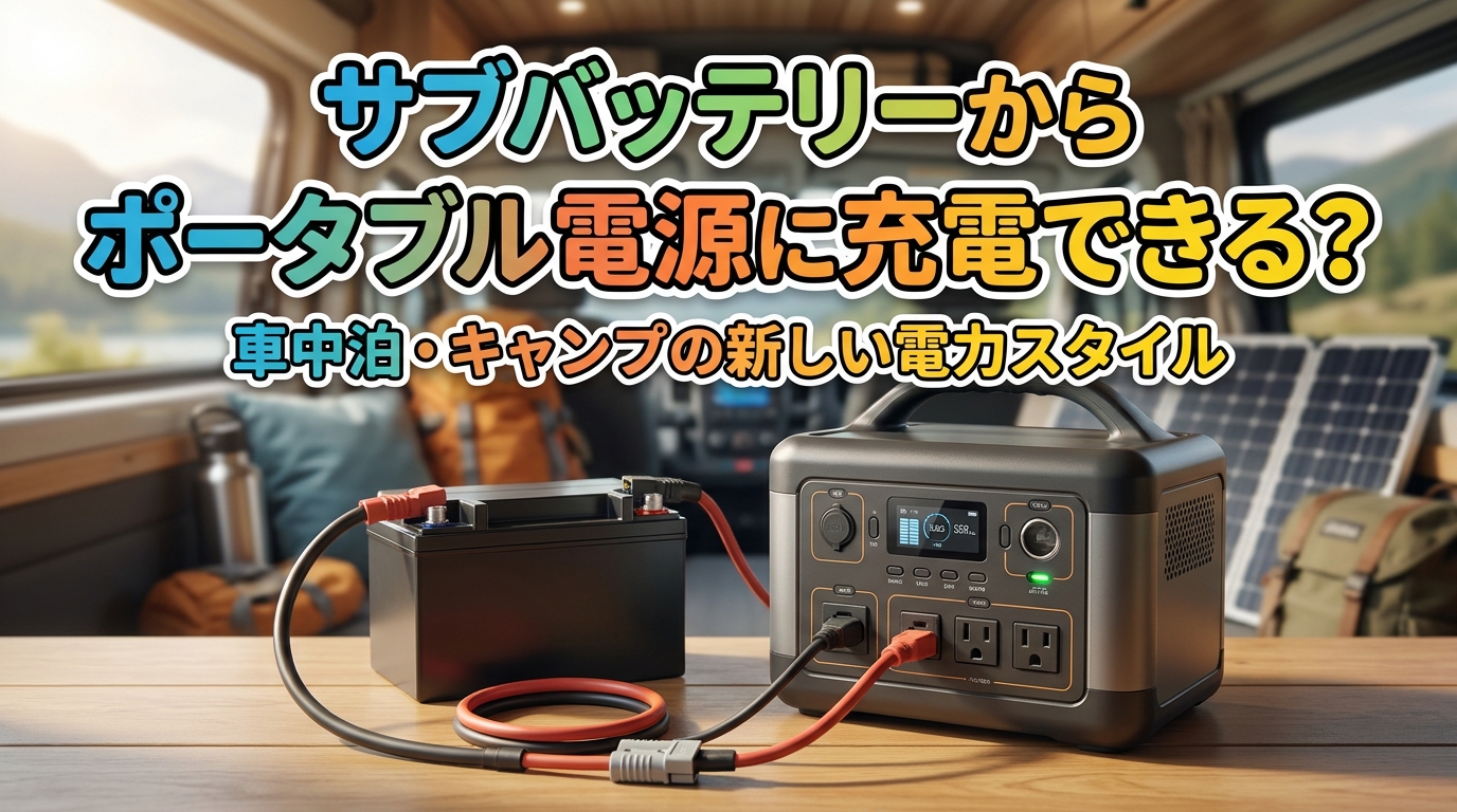 サブバッテリーからポータブル電源に充電できる？