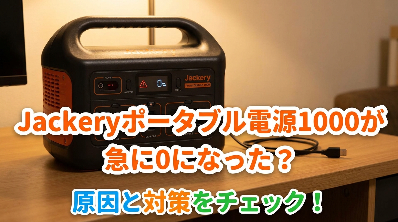 Jackeryポータブル電源1000が急に0になった？