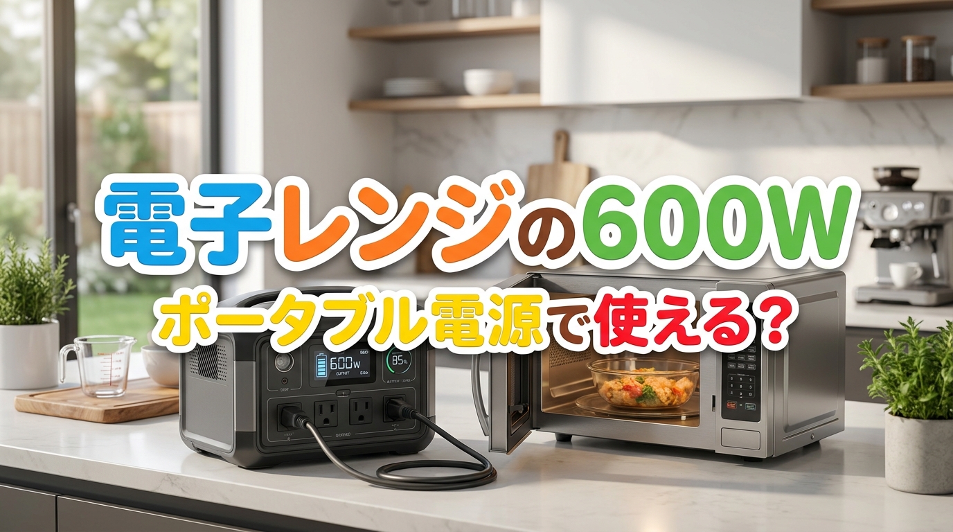 電子レンジの600Wはポータブル電源で使える？