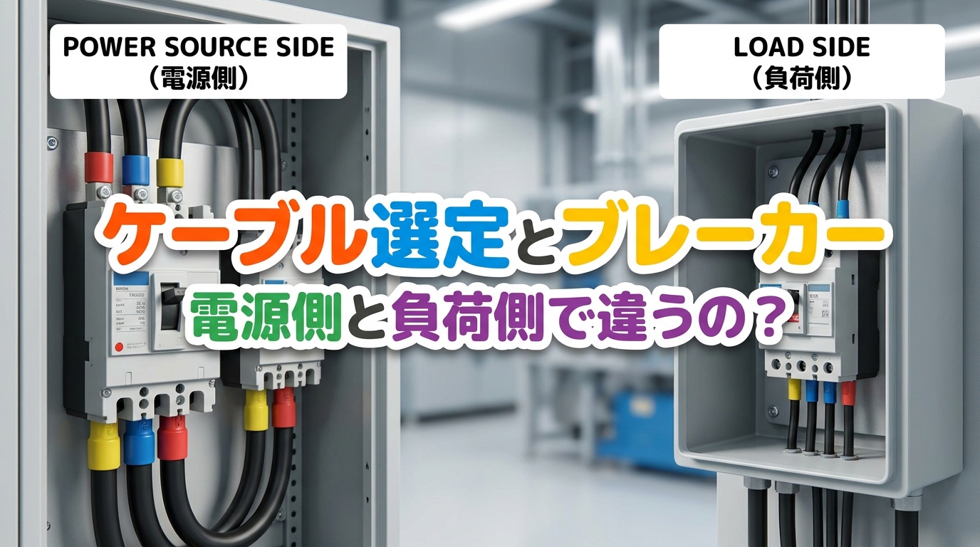 ケーブル選定とブレーカーは電源側と負荷側で違うの?