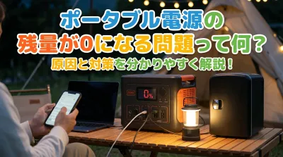 ポータブル電源の残量が0になる問題って何？