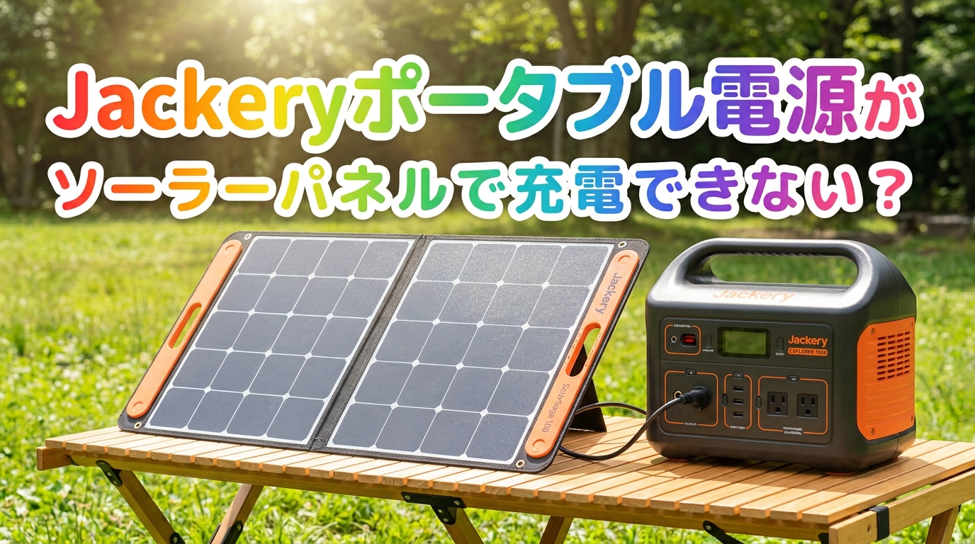 Jackeryポータブル電源がソーラーパネルで充電できない？