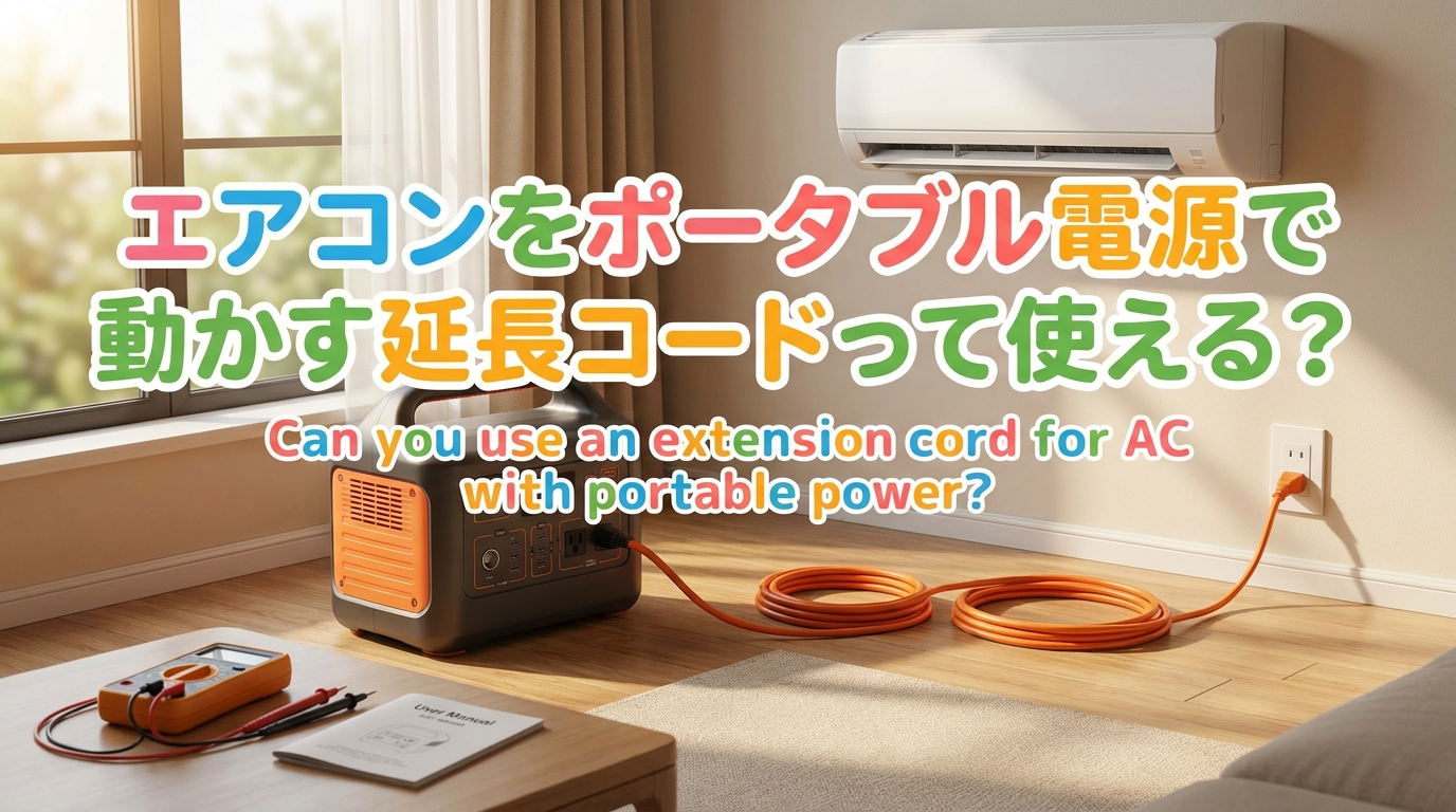 エアコンをポータブル電源で動かす延長コードって使える？