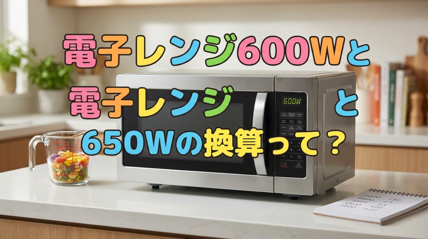 電子レンジ600Wと650Wの換算って?