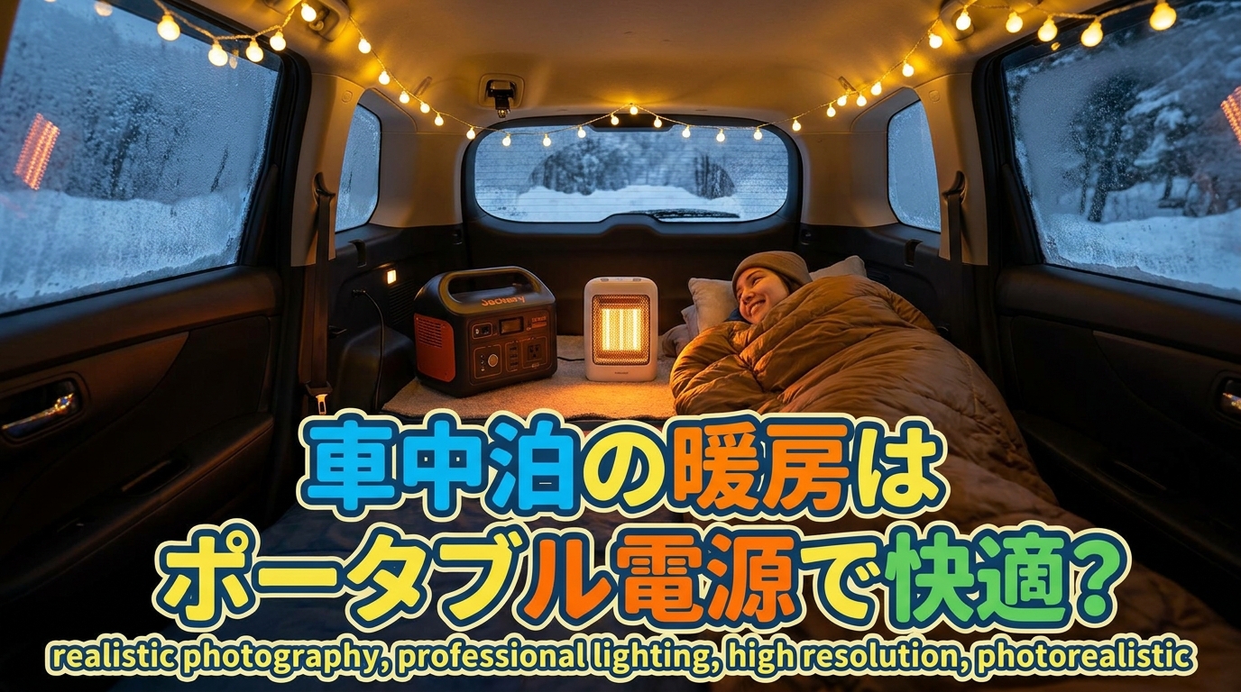 車中泊の暖房はポータブル電源で快適？