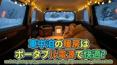 車中泊の暖房はポータブル電源で快適？