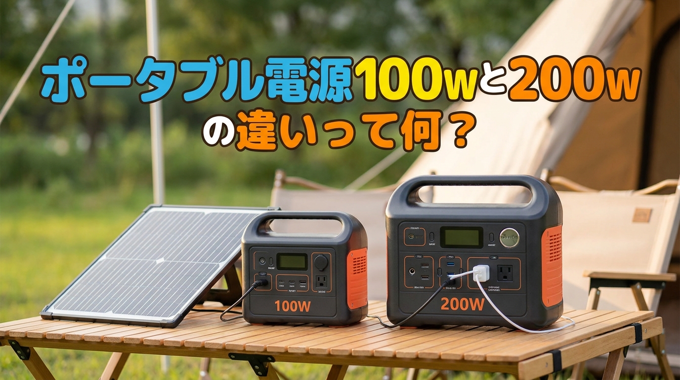 ポータブル電源100wと200wの違いって何？
