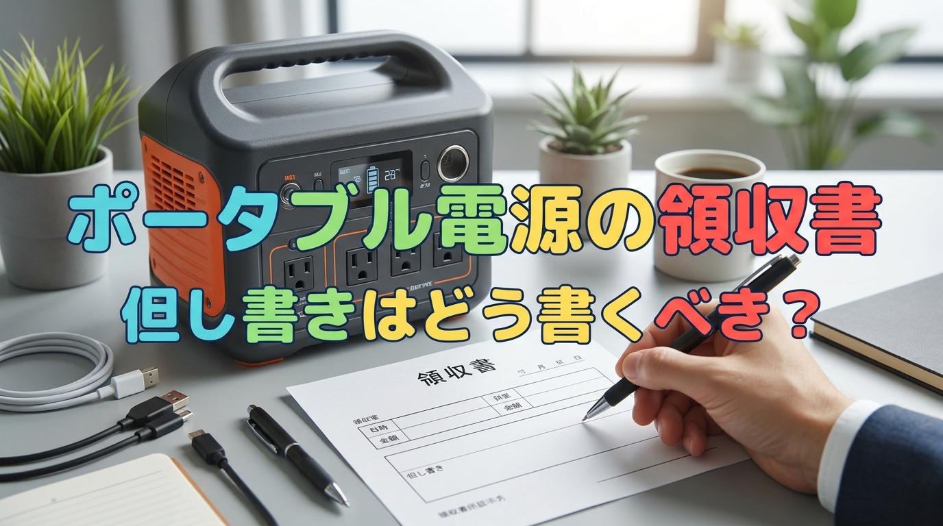 ポータブル電源の領収書、但し書きはどう書くべき？