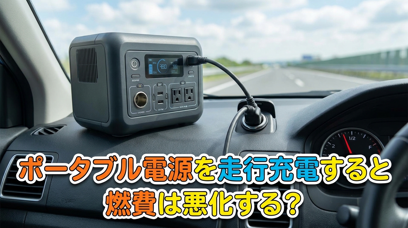 ポータブル電源を走行充電すると燃費は悪化する？