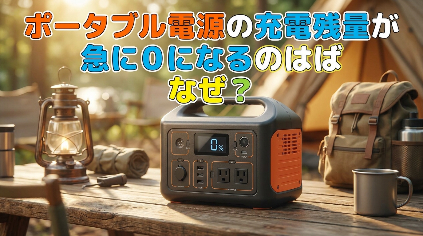 ポータブル電源の充電残量が急に0になるのはなぜ？