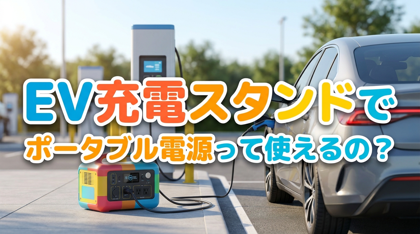 EV充電スタンドでポータブル電源って使えるの?
