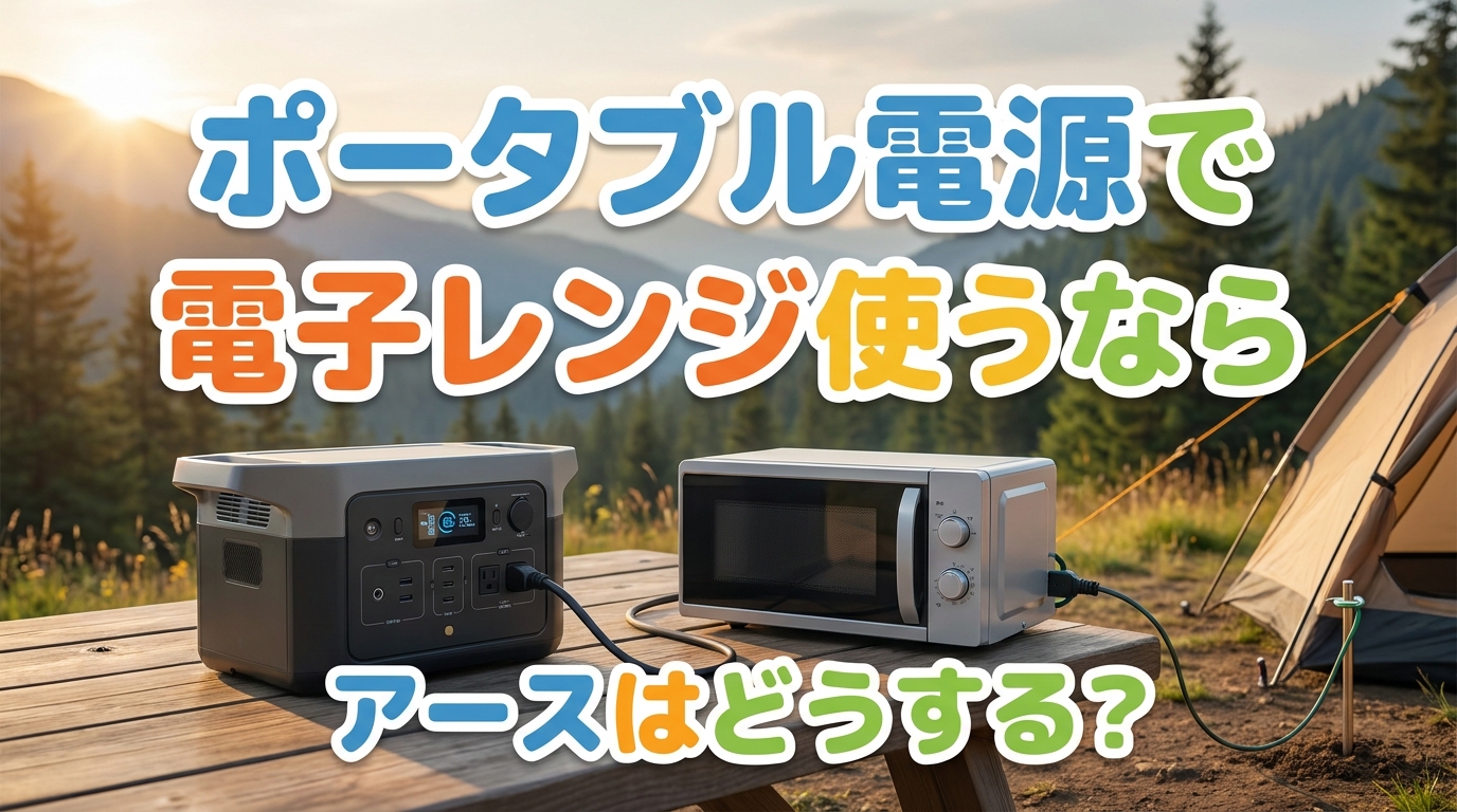 ポータブル電源で電子レンジ使うならアースはどうする?