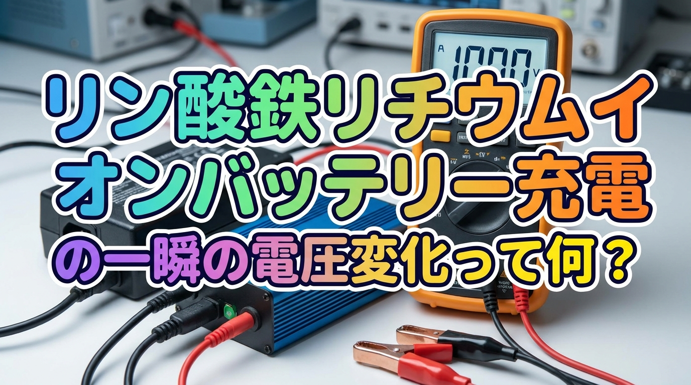 リン酸鉄リチウムイオンバッテリー充電の一瞬の電圧変化って何？
