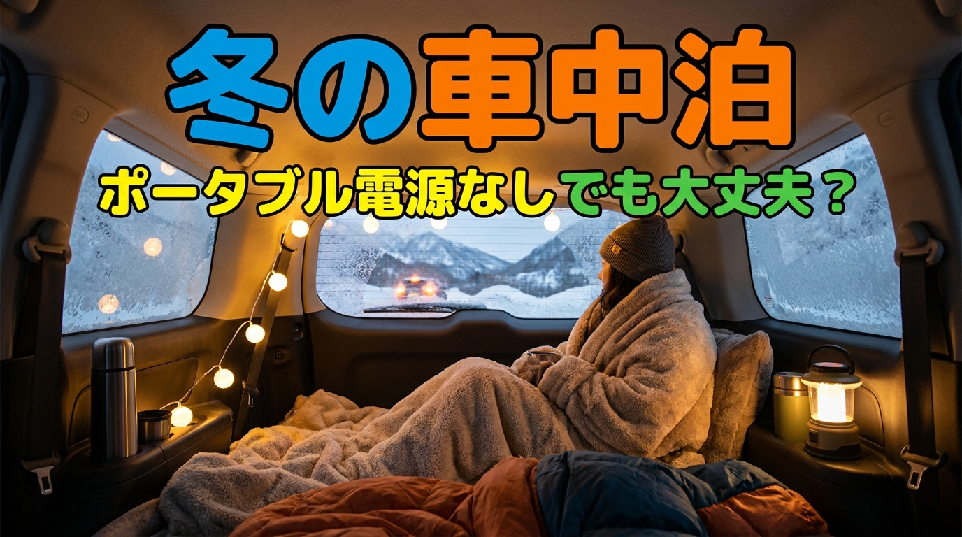 冬の車中泊ポータブル電源なしでも大丈夫？