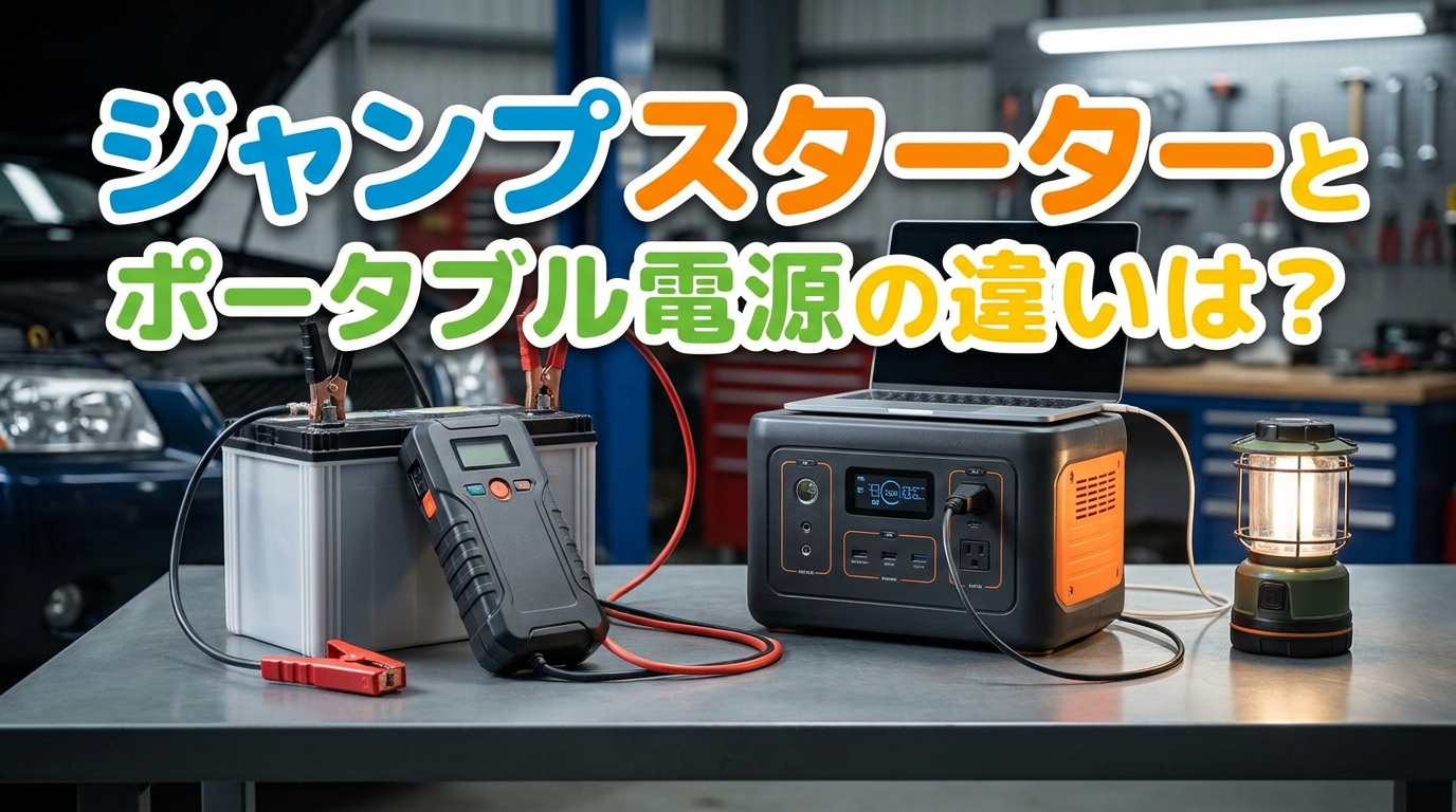 ジャンプスターターとポータブル電源の違いは?