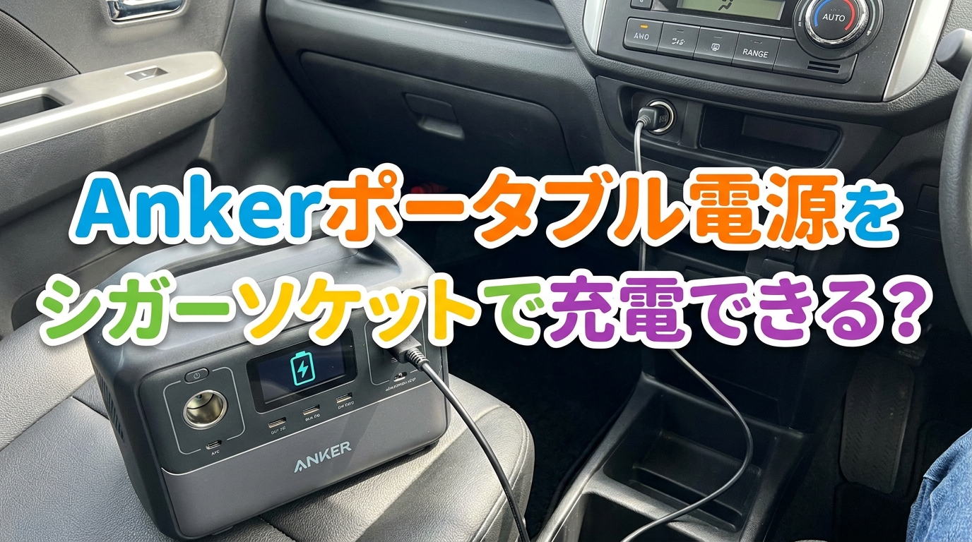 Ankerポータブル電源をシガーソケットで充電できる?