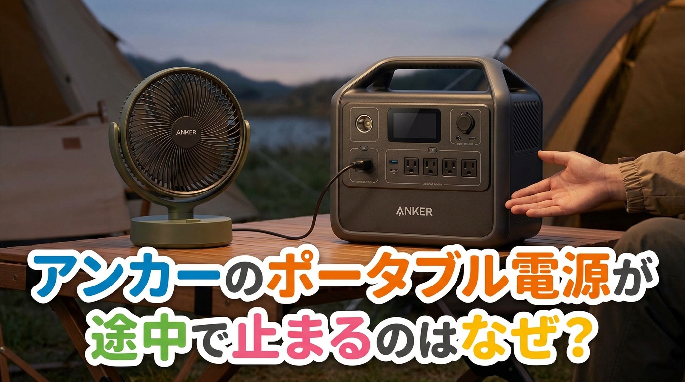 アンカーのポータブル電源が途中で止まるのはなぜ?