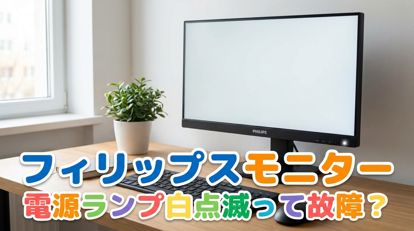 フィリップスモニター電源ランプ白点滅って故障?