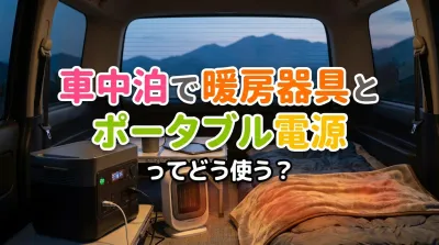 車中泊で暖房器具とポータブル電源ってどう使う？