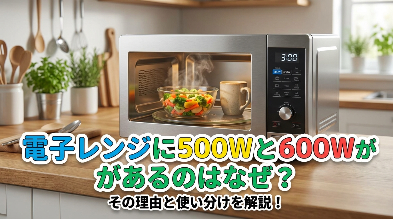 電子レンジに500Wと600Wがあるのはなぜ？