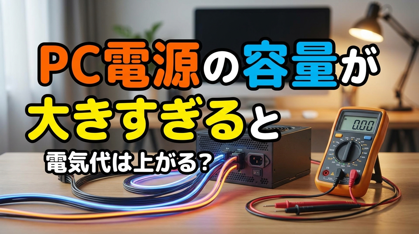 PC電源の容量が大きすぎると電気代は上がる？