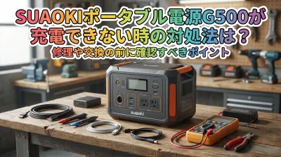 suaokiポータブル電源G500が充電できない時の対処法は？