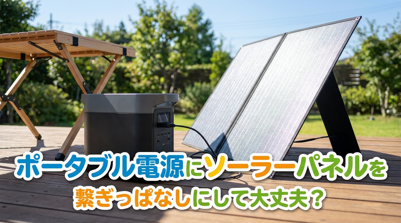 ポータブル電源にソーラーパネルを繋ぎっぱなしにして大丈夫?