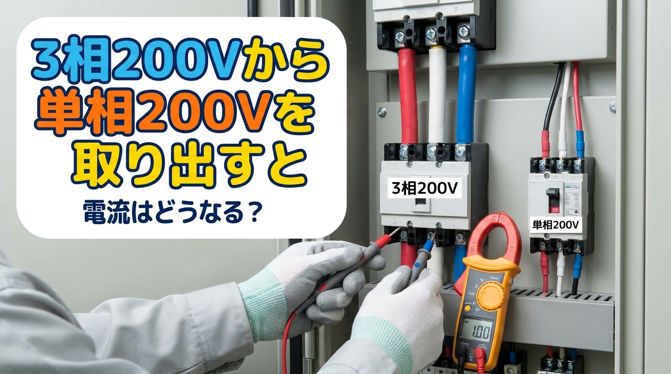 3相200Vから単相200Vを取り出すと電流はどうなる？