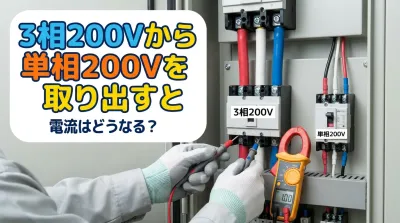 3相200Vから単相200Vを取り出すと電流はどうなる？